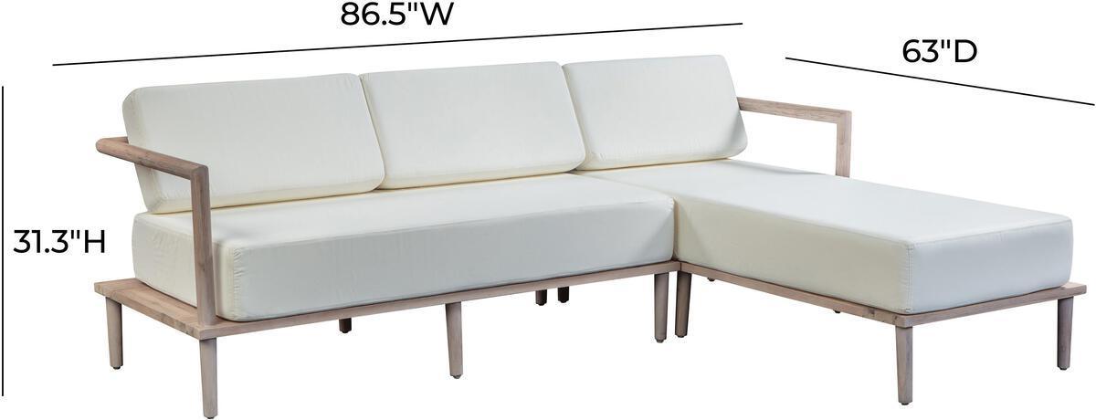 Tov Furniture Outdoor Sofas - Emerson Cream Outdoor Sectional - RAF