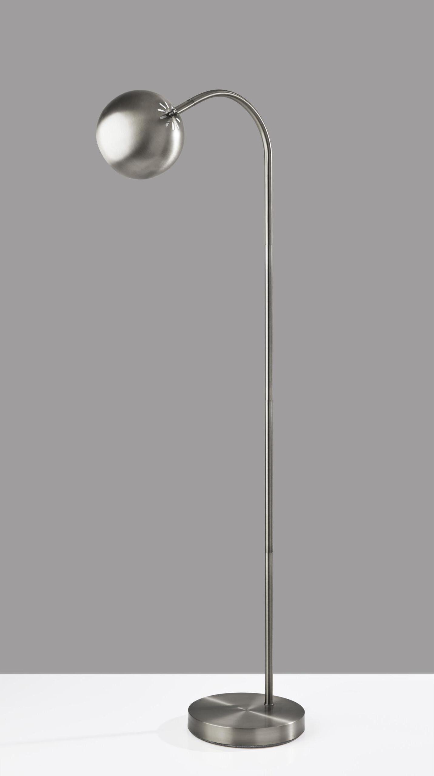 Adesso Floor Lamps - Emerson Floor Lamp Brushed Steel