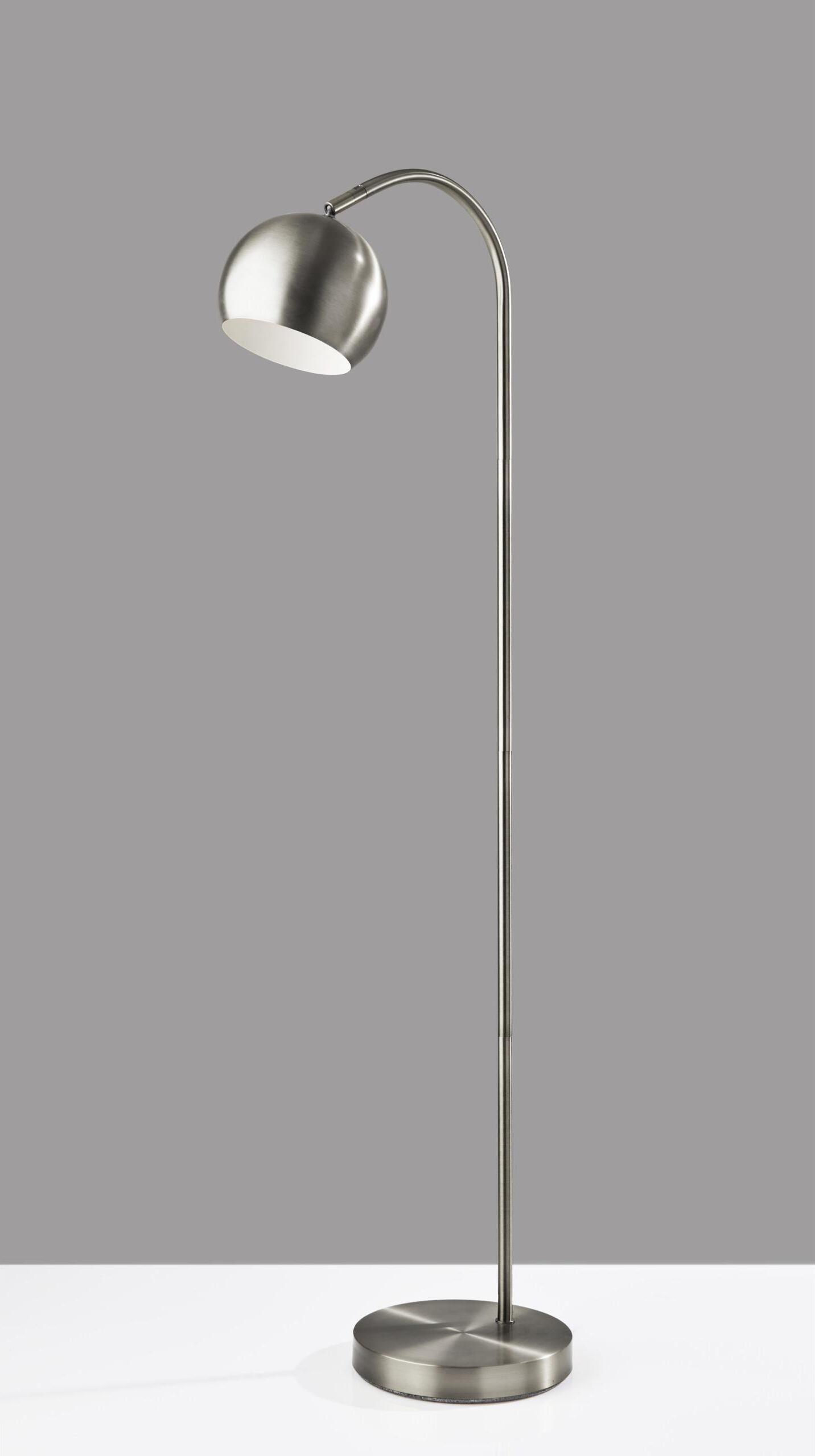 Adesso Floor Lamps - Emerson Floor Lamp Brushed Steel
