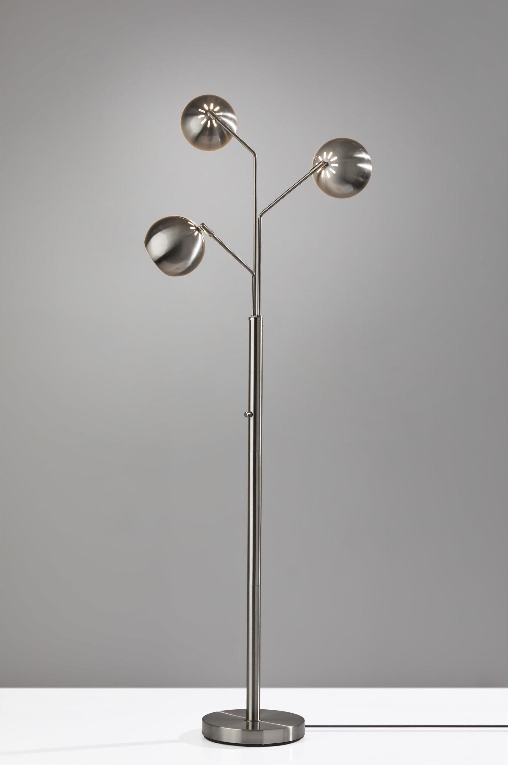 Adesso Floor Lamps - Emerson Tree Lamp Brushed Steel