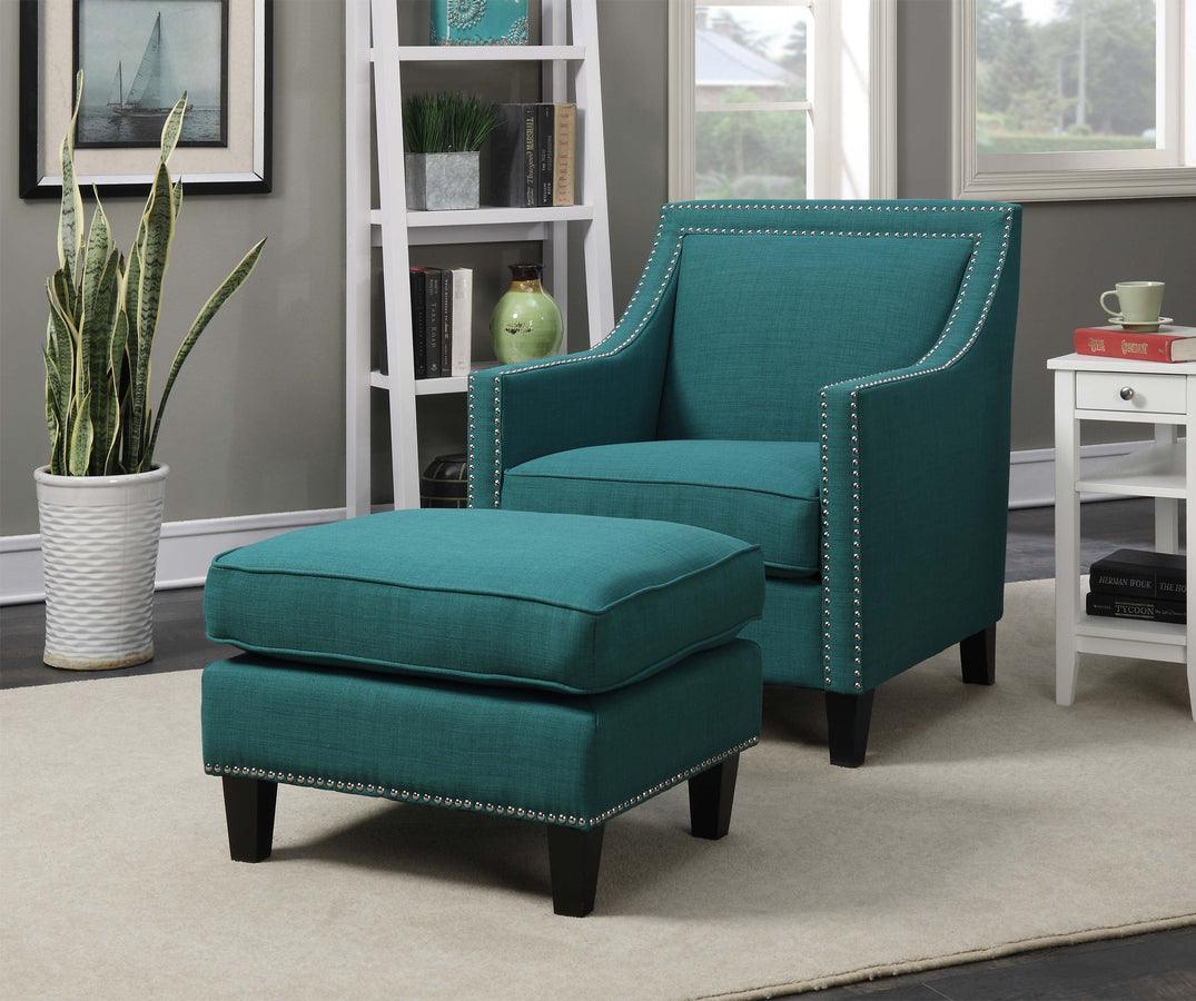 Elements Living Room Sets - Emery Chair & Ottoman Teal