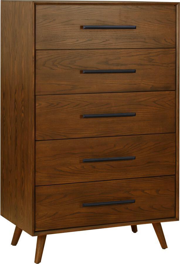 Tov Furniture Chest of Drawers - Emery Pecan 5 Drawer Chest