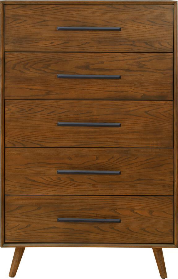 Tov Furniture Chest of Drawers - Emery Pecan 5 Drawer Chest