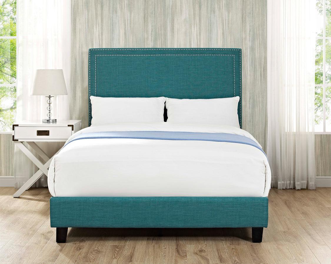 Elements Beds - Emery Upholstered Full Platform Bed Teal