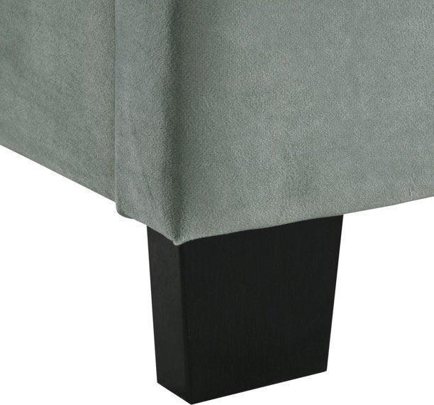 Elements Bedroom Sets - Emery Upholstered Queen Bed with Two Nightstands in Green