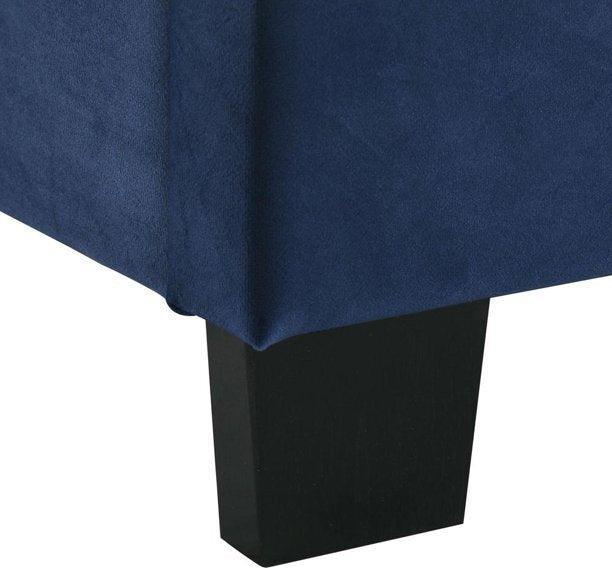 Elements Bedroom Sets - Emery Upholstered Queen Bed with Two Nightstands in Navy