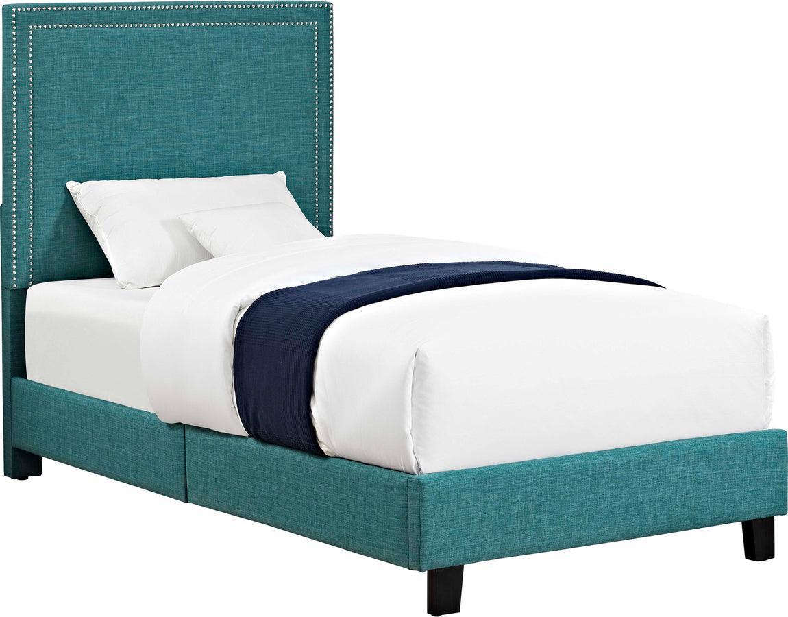 Elements Beds - Emery Upholstered Twin Platform Bed Teal