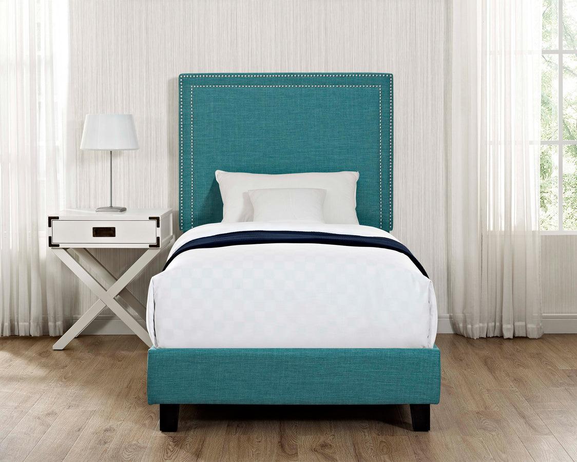 Elements Beds - Emery Upholstered Twin Platform Bed Teal