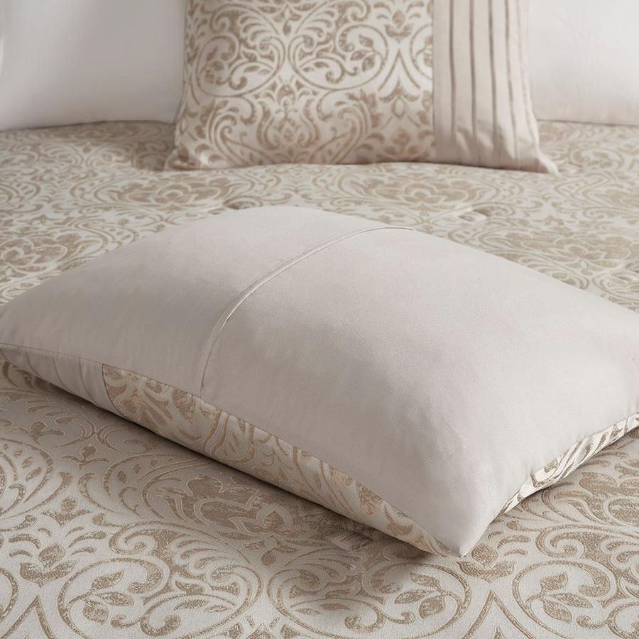 Olliix.com Comforters & Blankets - Emilia 12 Piece Jacquard Bed Set Khaki