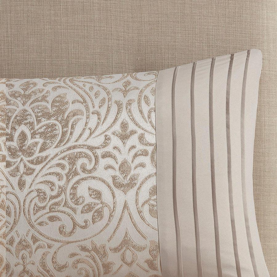 Olliix.com Comforters & Blankets - Emilia 12 Piece Jacquard Complete Bed Set Khaki
