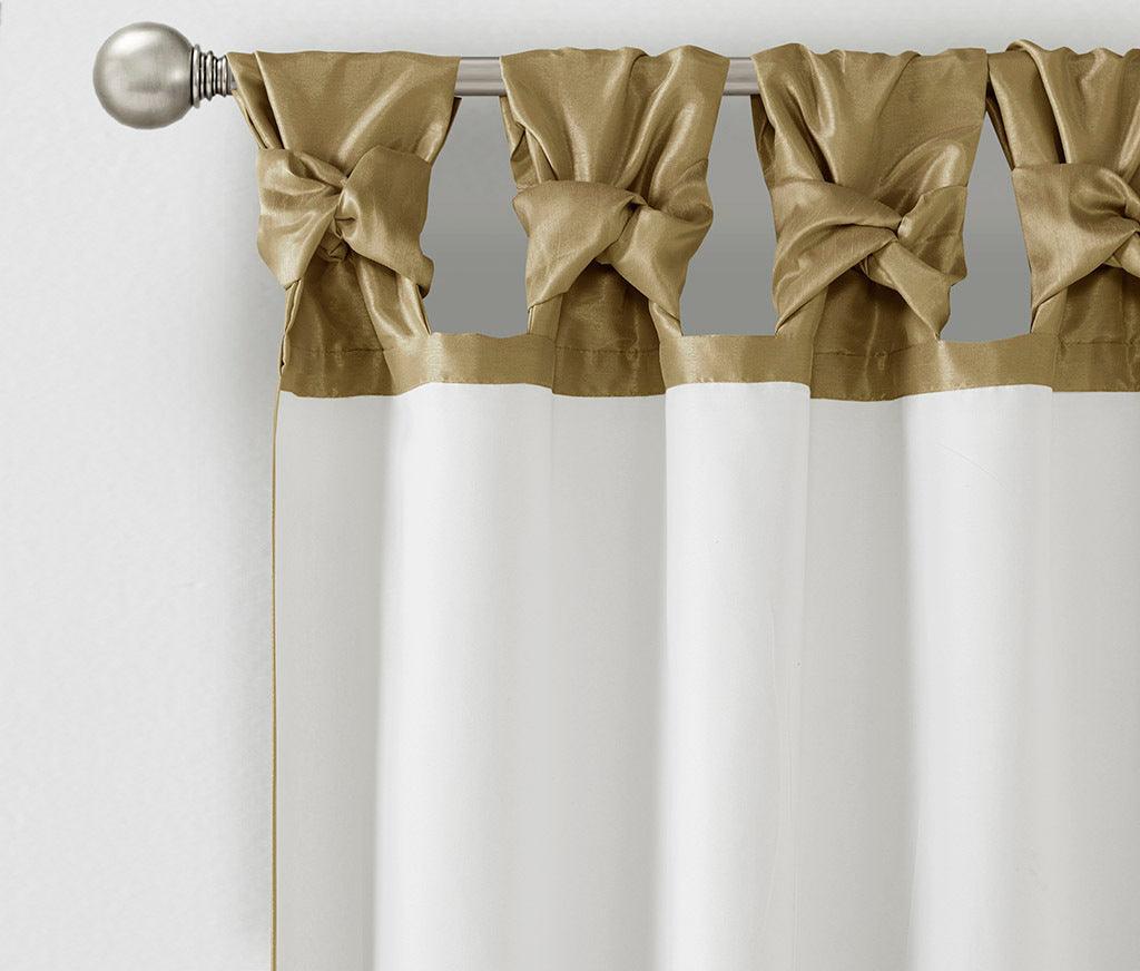 Olliix.com Curtains - Emilia 120" Twist Tab Window Curtain Collection Bronze