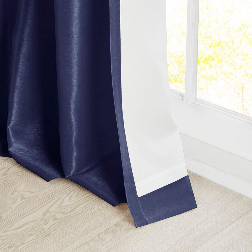 Olliix.com Curtains - Emilia 120" Twist Tab Window Curtain Collection Navy