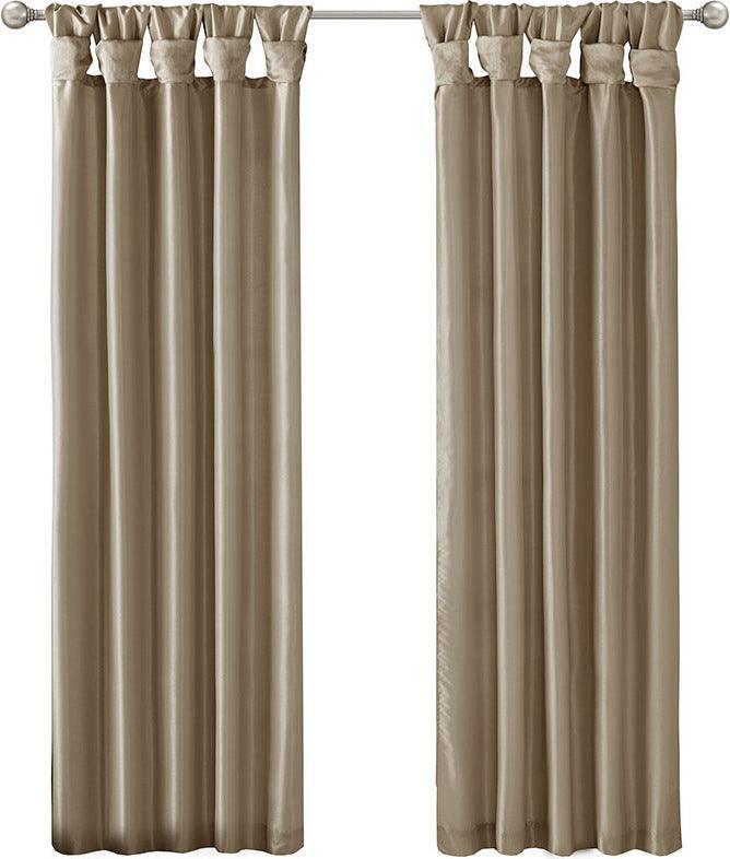 Olliix.com Curtains - Emilia 120" Twist Tab Window Curtain Collection Pewter