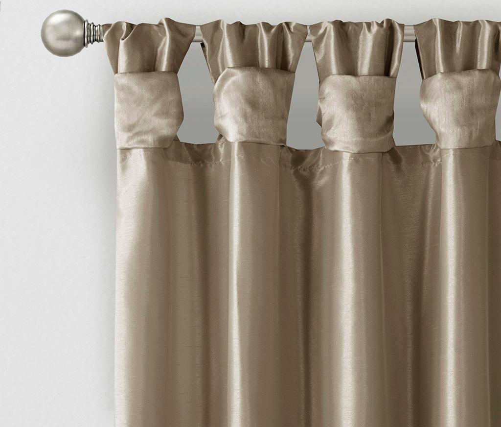 Olliix.com Curtains - Emilia 120" Twist Tab Window Curtain Collection Pewter