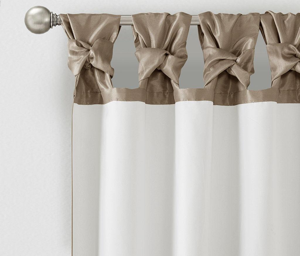 Olliix.com Curtains - Emilia 120" Twist Tab Window Curtain Collection Pewter