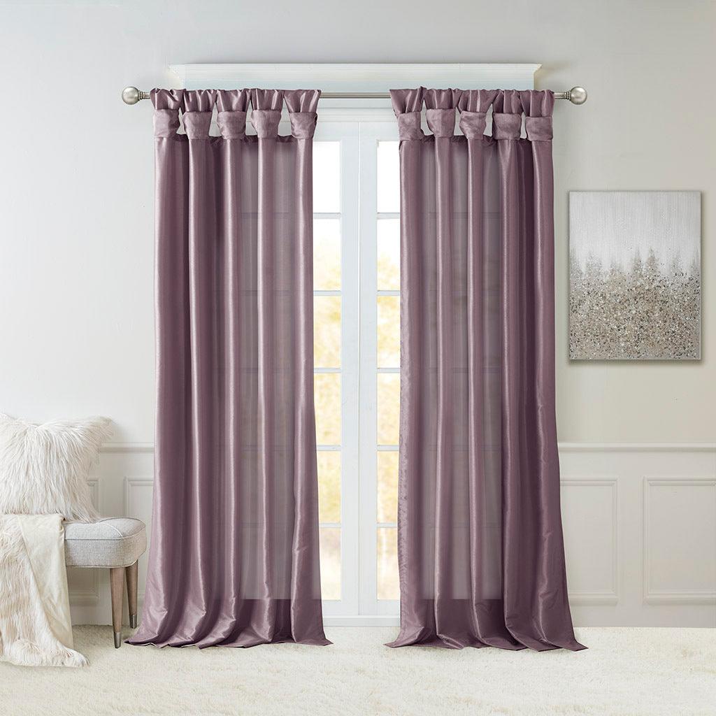Olliix.com Curtains - Emilia 120" Twist Tab Window Curtain Collection Purple