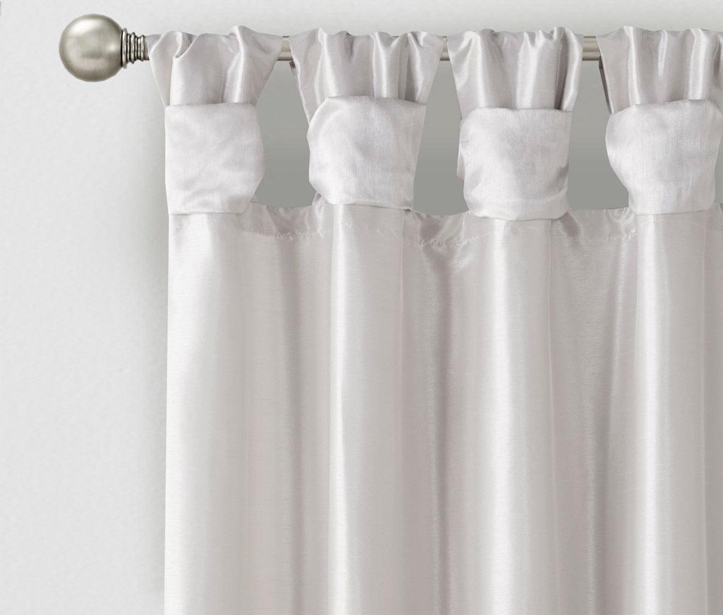 Olliix.com Curtains - Emilia 120" Twist Tab Window Curtain Collection Silver