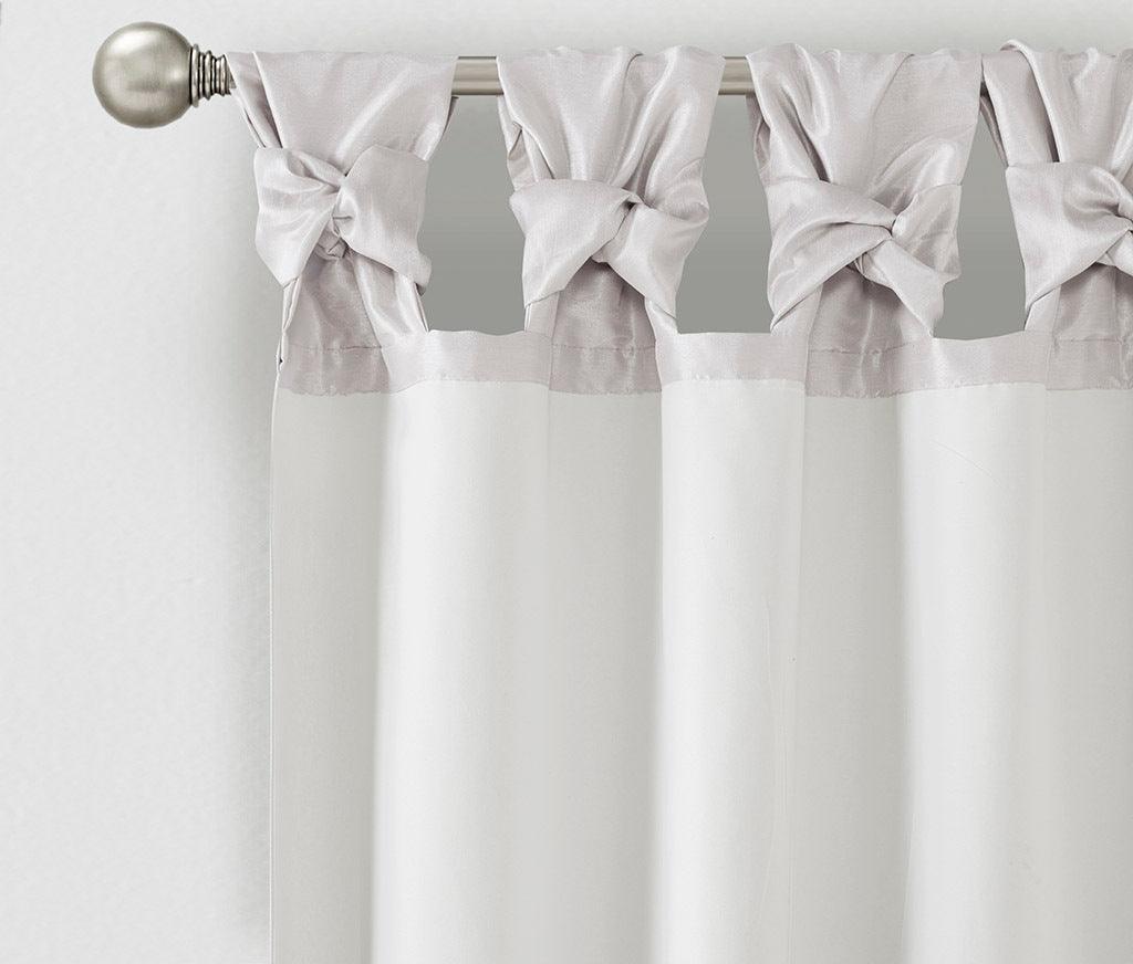 Olliix.com Curtains - Emilia 120" Twist Tab Window Curtain Collection Silver