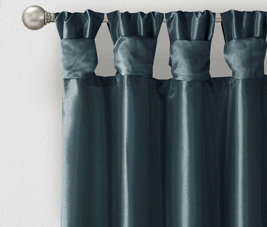 Olliix.com Curtains - Emilia 84 H Twist Tab Window Curtain Collection Teal