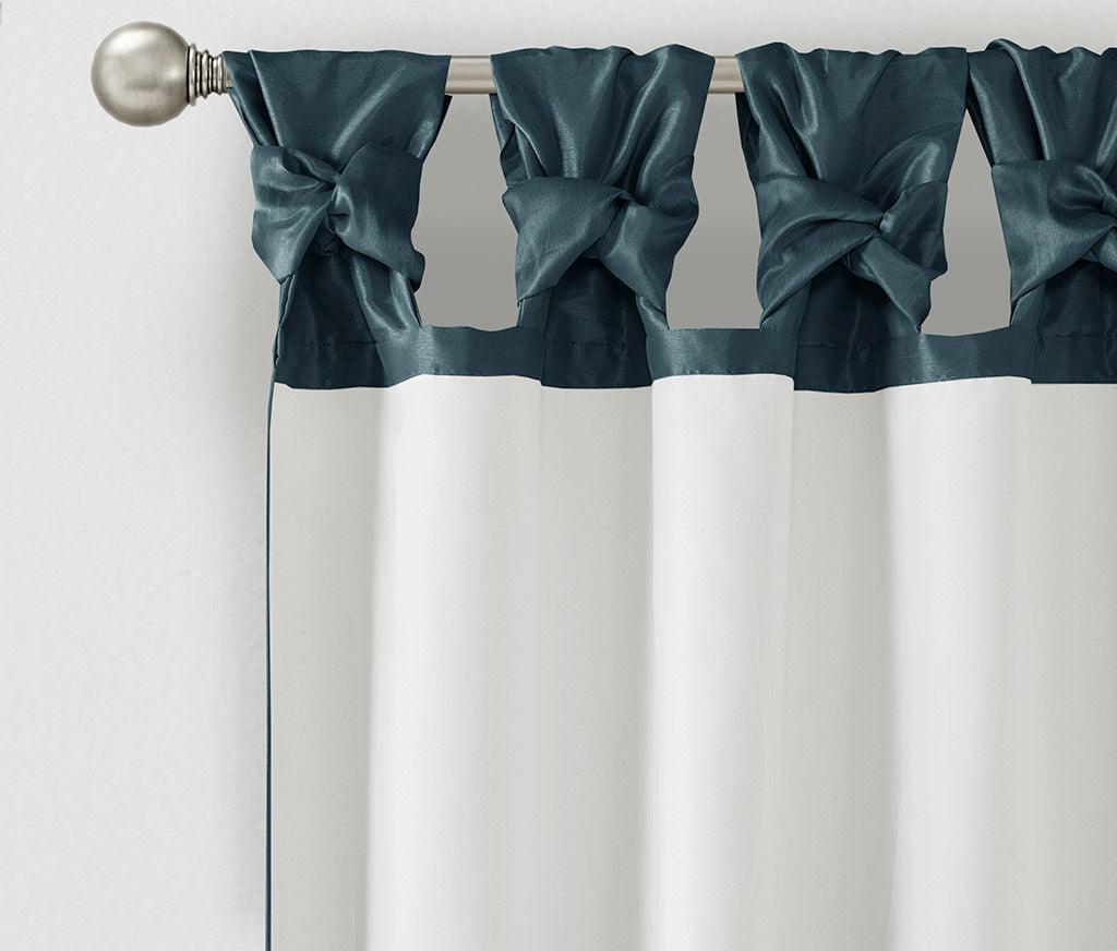 Olliix.com Curtains - Emilia 84 H Twist Tab Window Curtain Collection Teal