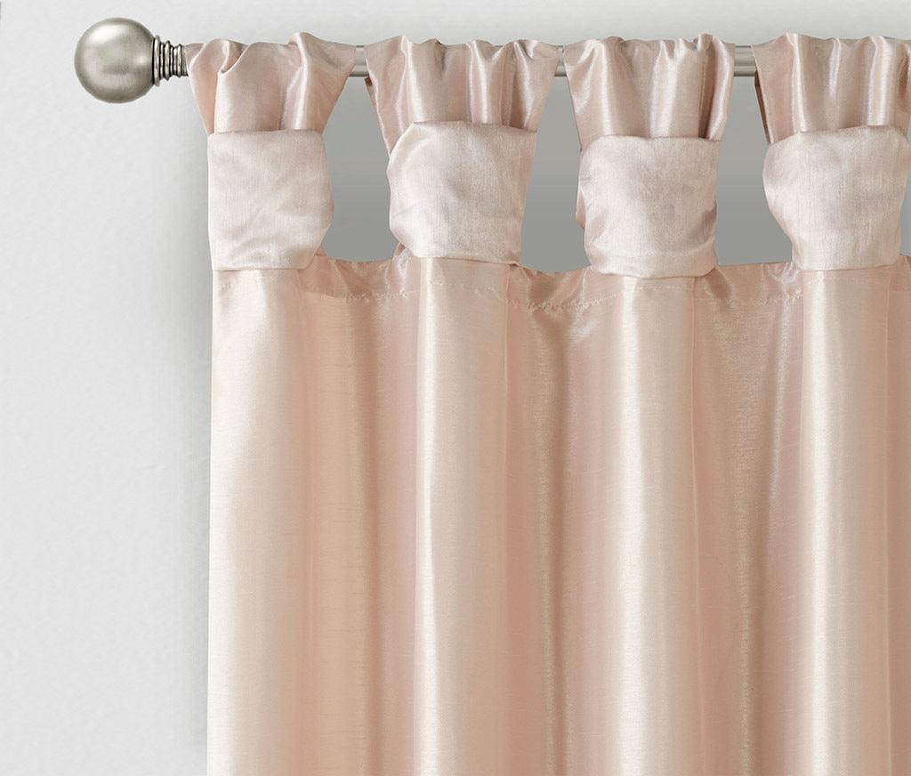 Olliix.com Curtains - Emilia 84" Twist Tab Window Curtain Collection Blush