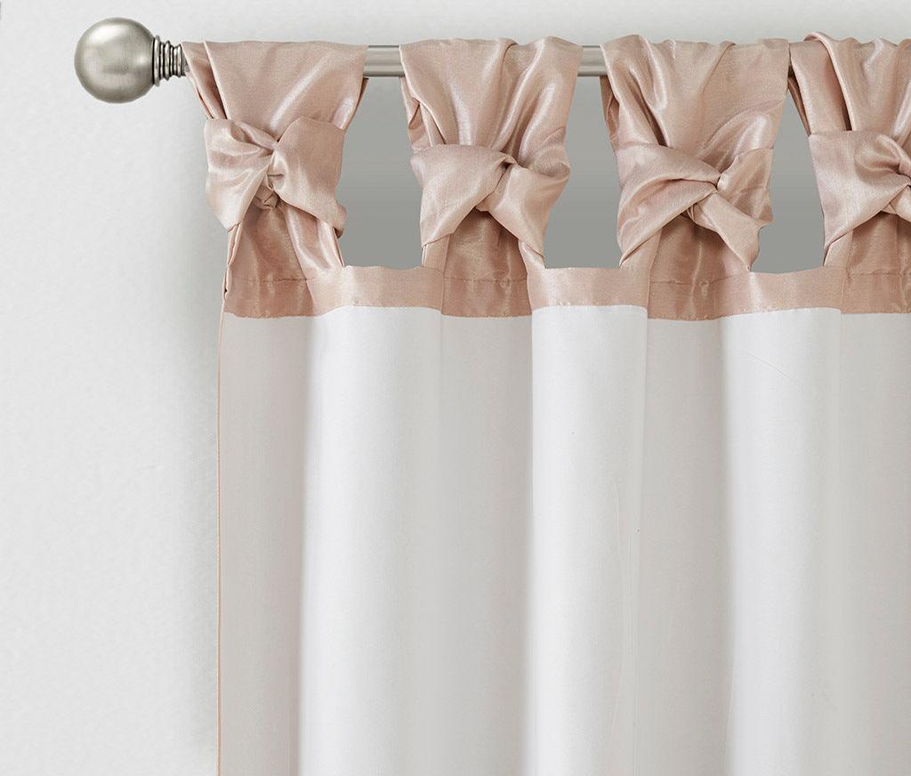 Olliix.com Curtains - Emilia 84" Twist Tab Window Curtain Collection Blush