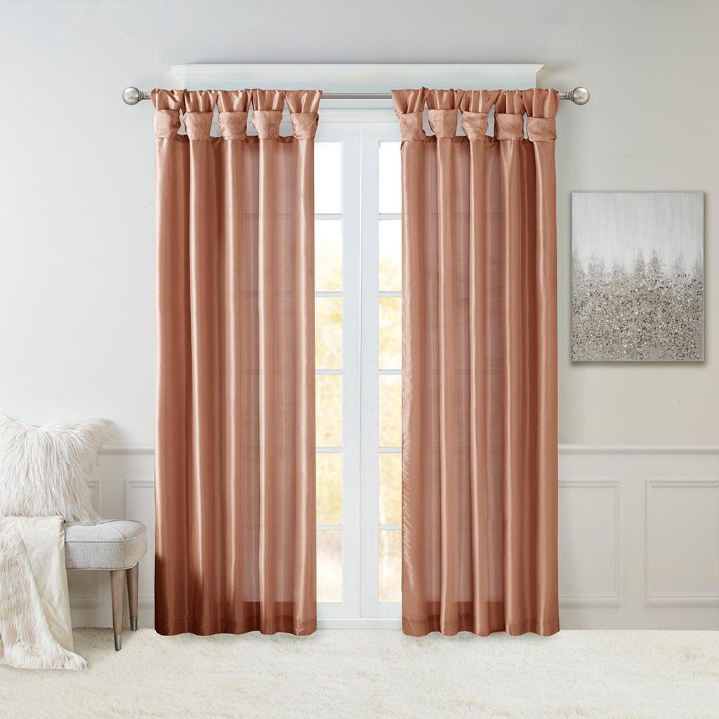 Olliix.com Curtains - Emilia 84" Twist Tab Window Curtain Collection Spice