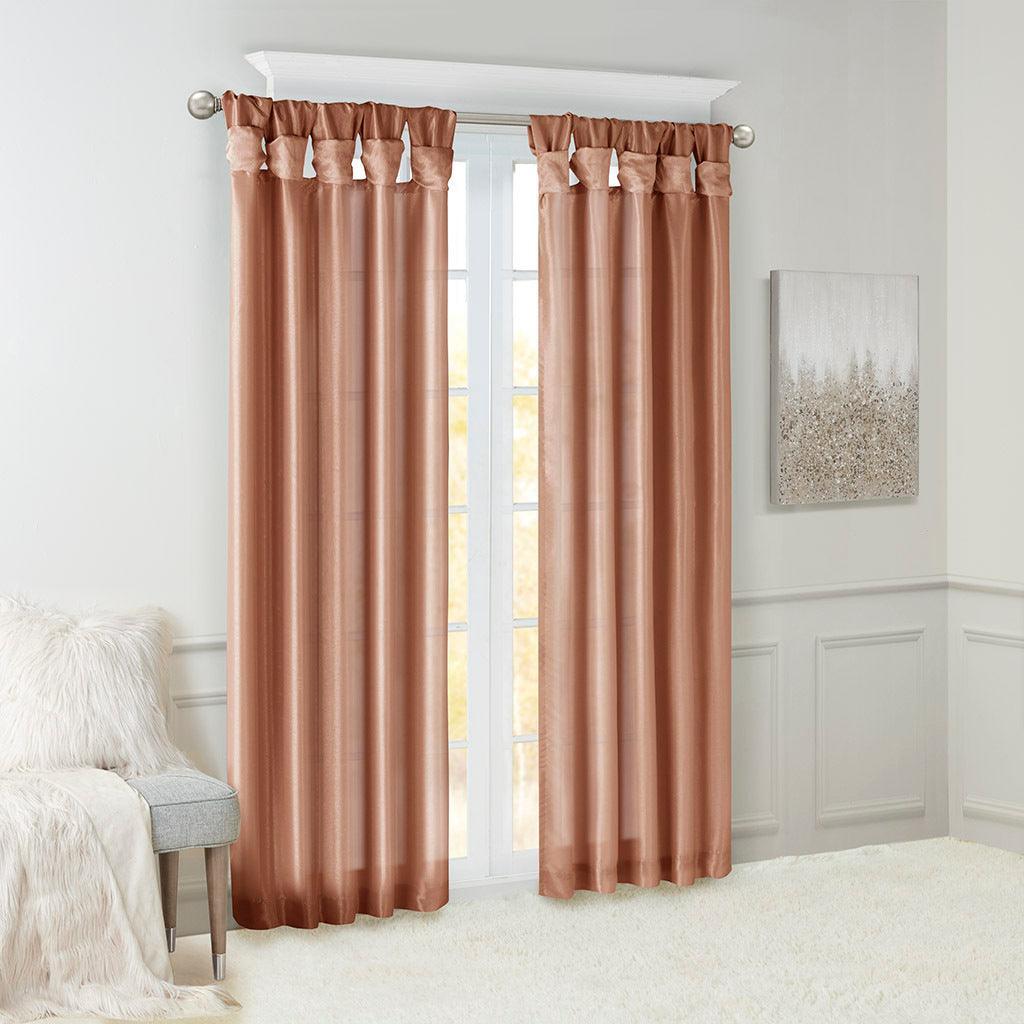 Olliix.com Curtains - Emilia 84" Twist Tab Window Curtain Collection Spice