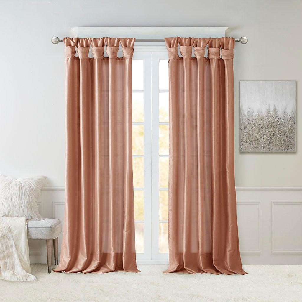 Olliix.com Curtains - Emilia 84" Twist Tab Window Curtain Collection Spice