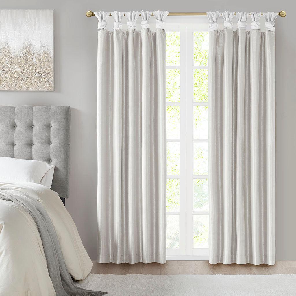 Olliix.com Curtains - Emilia Twist Tab Window Curtain Collection White
