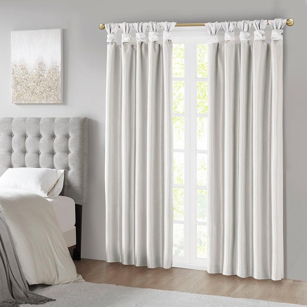Olliix.com Curtains - Emilia Twist Tab Window Curtain Collection White