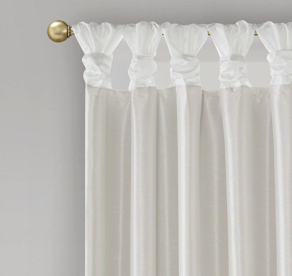 Olliix.com Curtains - Emilia Twist Tab Window Curtain Collection White