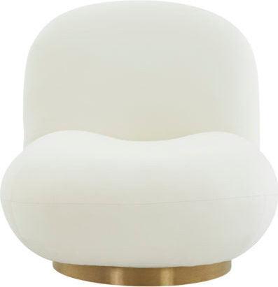 Tov Furniture Accent Chairs - Emily Cream Velvet Swivel Chair