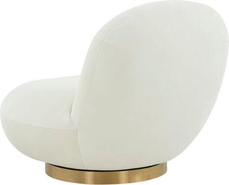 Tov Furniture Accent Chairs - Emily Cream Velvet Swivel Chair
