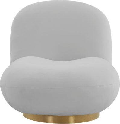 Tov Furniture Accent Chairs - Emily Grey Velvet Swivel Chair