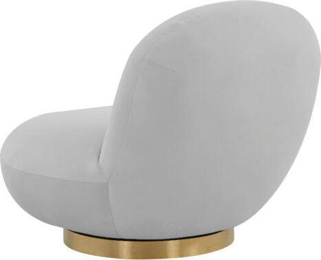Tov Furniture Accent Chairs - Emily Grey Velvet Swivel Chair