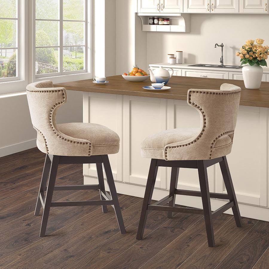 Olliix.com Barstools - Emmett 25.75" Swivel Counter Stool Beige