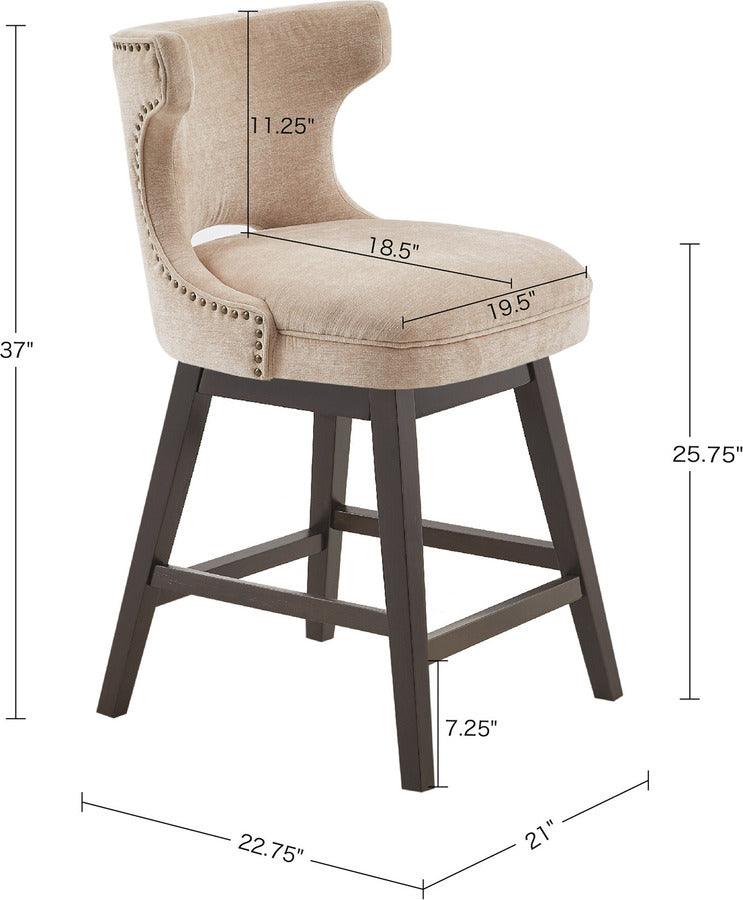 Olliix.com Barstools - Emmett 25.75" Swivel Counter Stool Beige