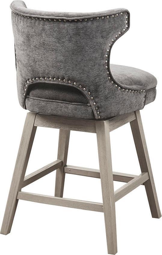 Olliix.com Barstools - Emmett 25.75" Swivel Counter Stool Charcoal