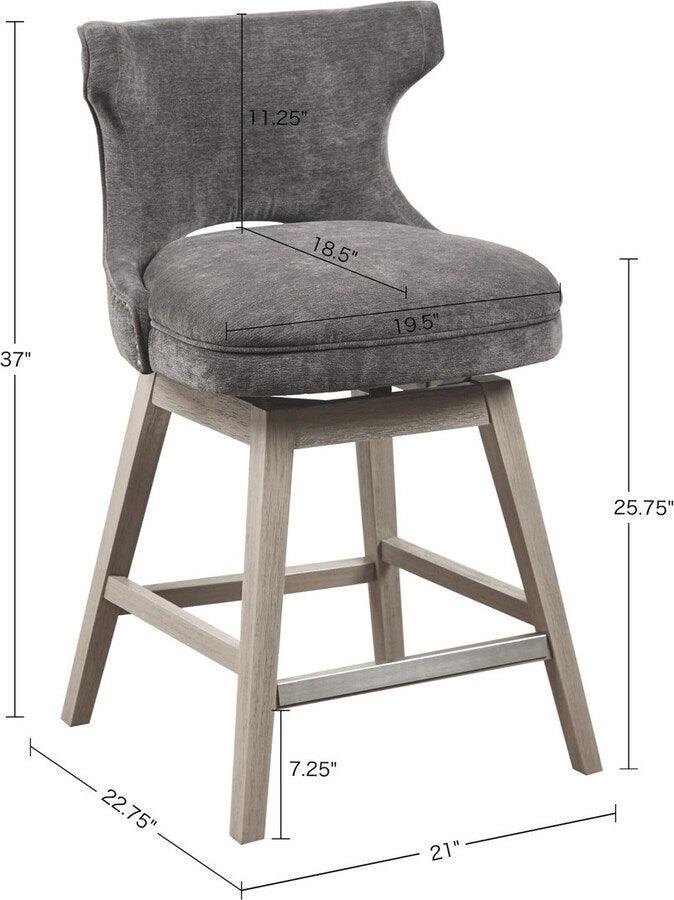 Olliix.com Barstools - Emmett 25.75" Swivel Counter Stool Charcoal