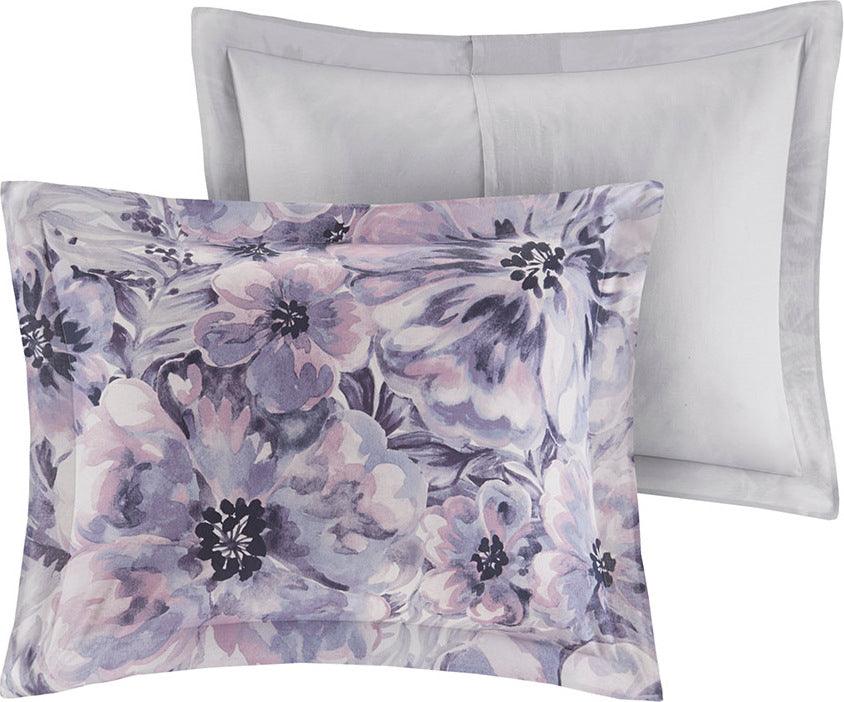 Olliix.com Comforters & Blankets - Enza Shabby Chic 7 Piece Cotton Printed Comforter Set Purple King