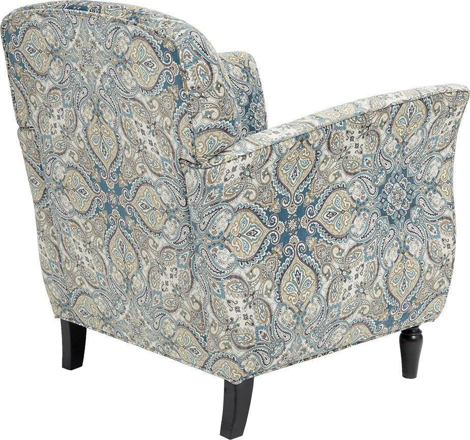Olliix.com Accent Chairs - Escher Accent Chair Blue Multicolor & Brown
