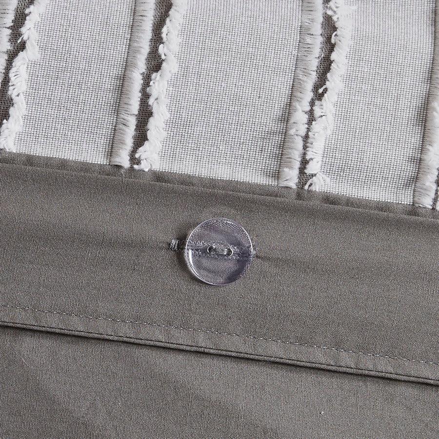 Olliix.com Comforters & Blankets - Essence Casual Cotton Clip Jacquard Comforter Set Gray Queen