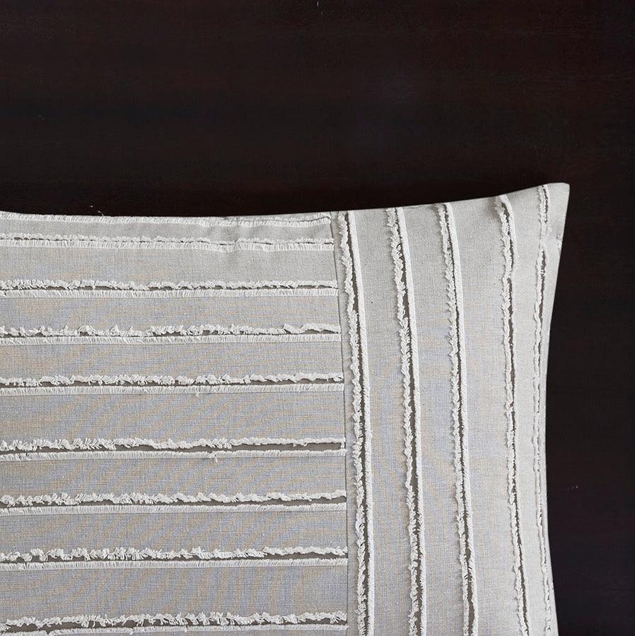 Olliix.com Comforters & Blankets - Essence Casual Cotton Clip Jacquard Comforter Set Gray Queen