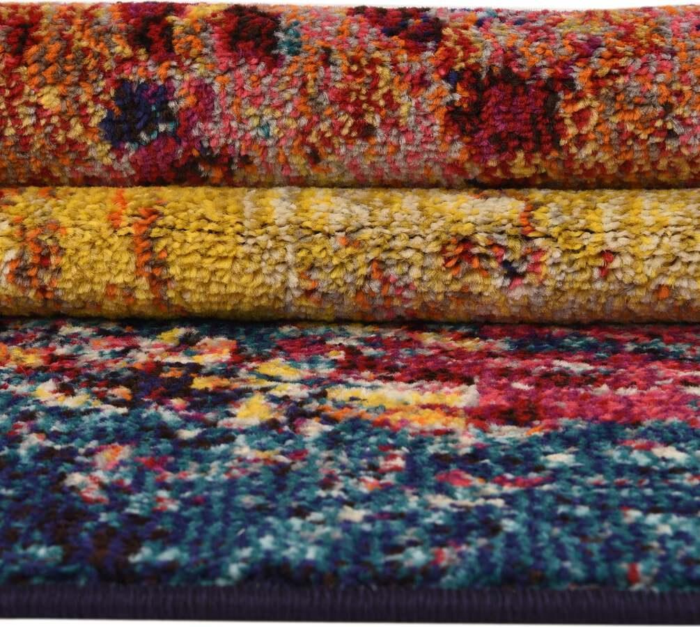 Unique Loom Indoor Rugs - Estrella Abstract 10' 6 x 16' 5 Multi & Navy Blue