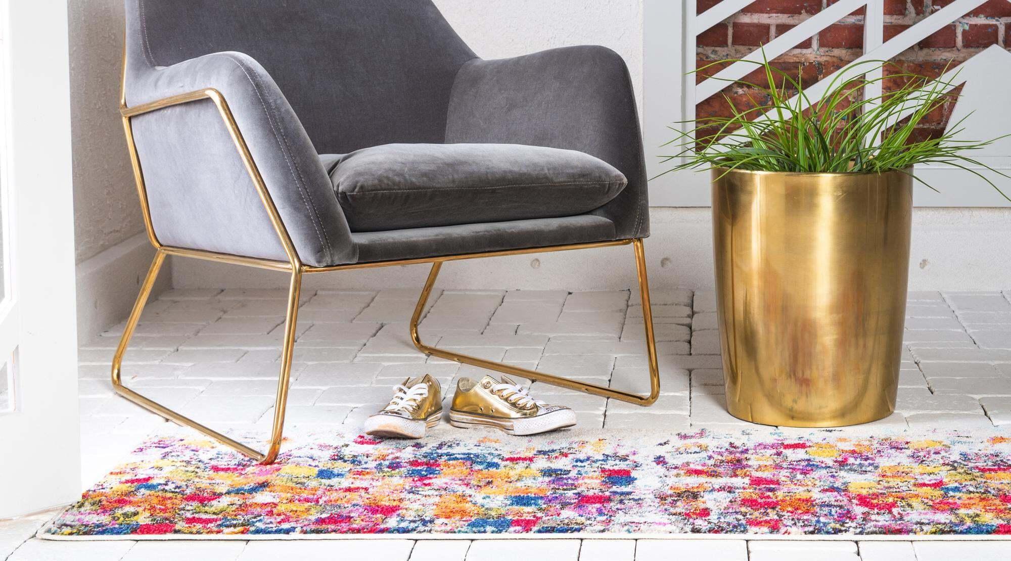 Unique Loom Indoor Rugs - Estrella Abstract 6 Ft Runner Rug Multicolor