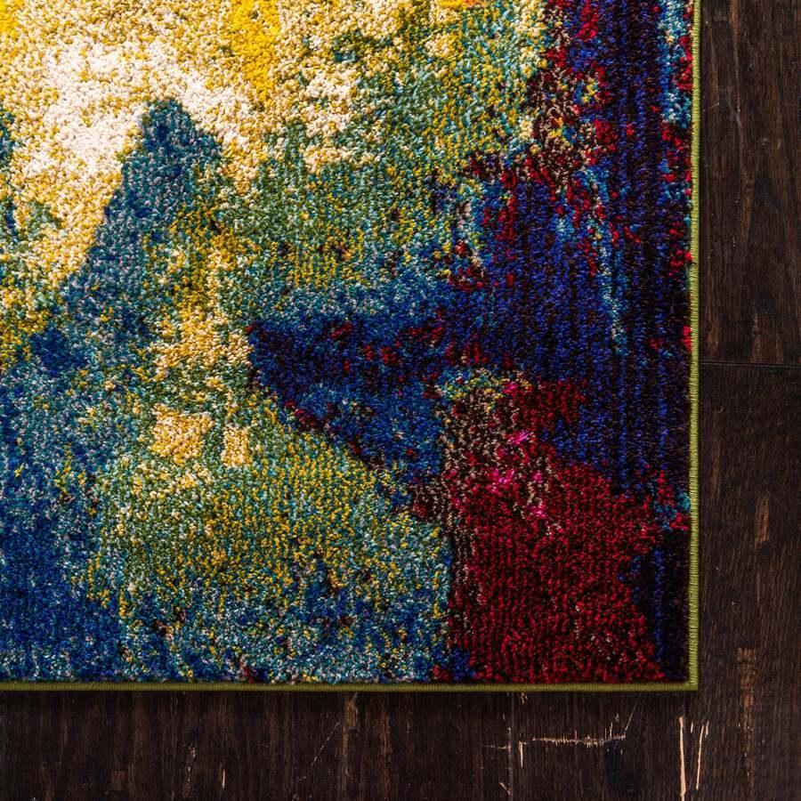 Unique Loom Indoor Rugs - Estrella Abstract Palace Multi & Beige