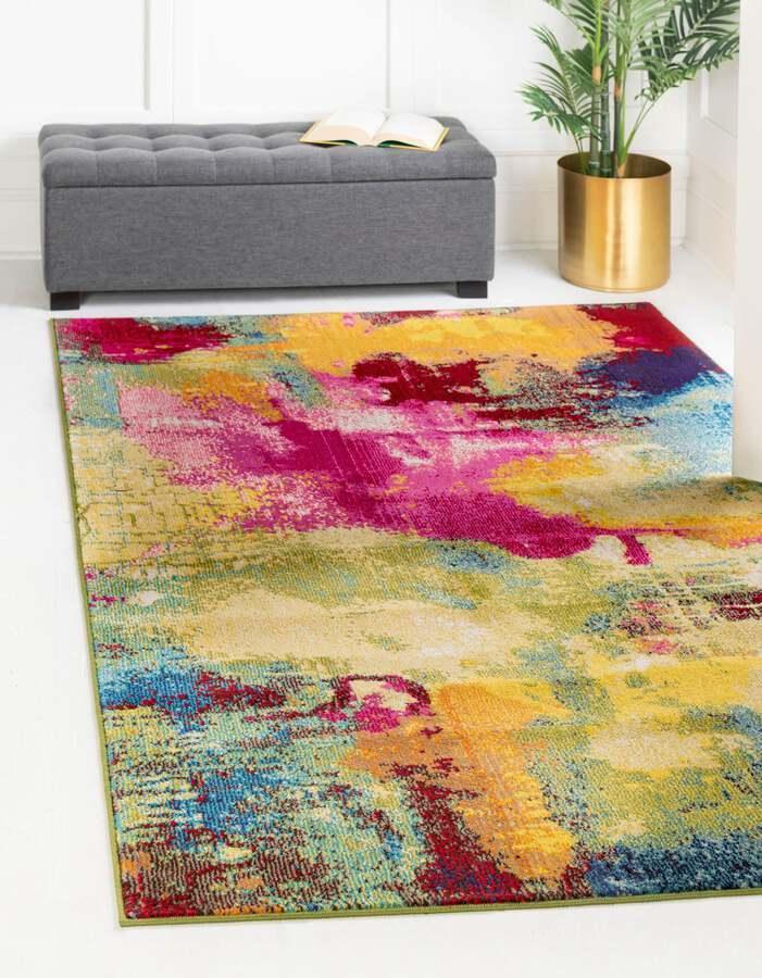 Unique Loom Indoor Rugs - Estrella Abstract Palace Multi & Beige