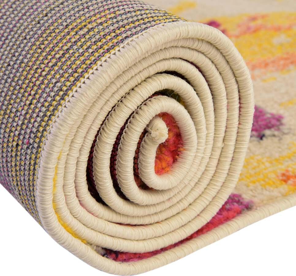 Unique Loom Indoor Rugs - Estrella Abstract Palace Multi & Pink