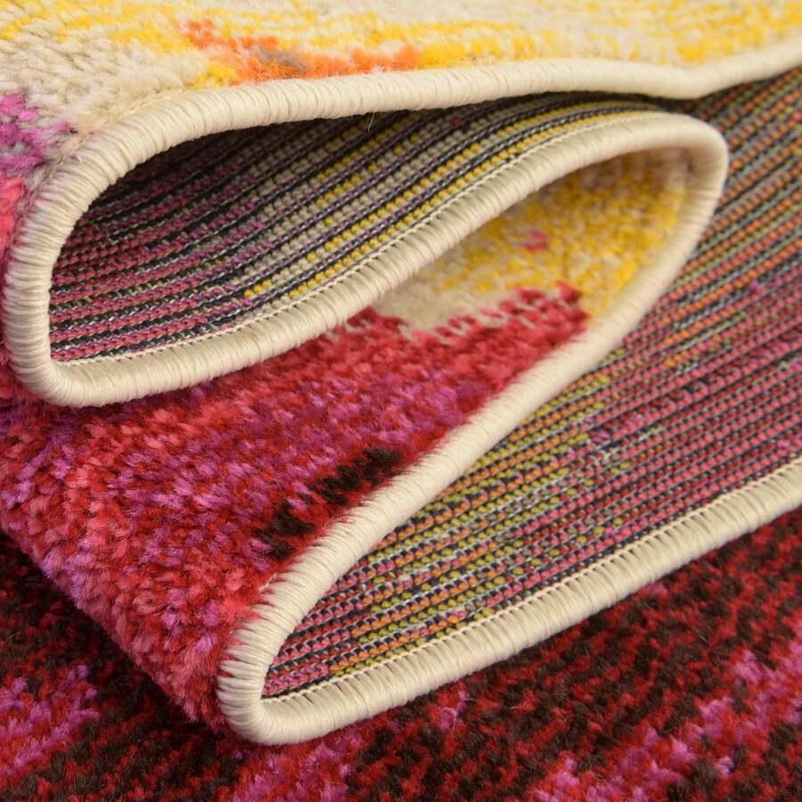 Unique Loom Indoor Rugs - Estrella Abstract Palace Multi & Pink